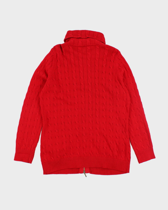 Vintage Ralph Lauren Cable Knit Zip-up Jumper- XL