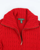 Vintage Ralph Lauren Cable Knit Zip-up Jumper- XL
