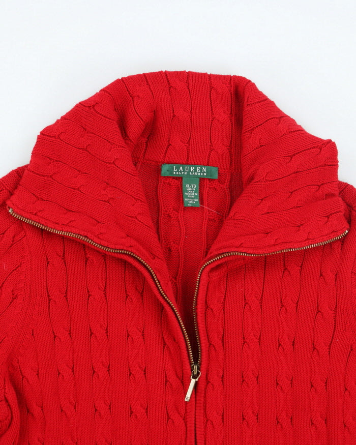 Vintage Ralph Lauren Cable Knit Zip-up Jumper- XL