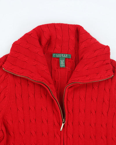 Vintage Ralph Lauren Cable Knit Zip-up Jumper- XL