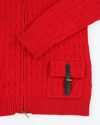 Vintage Ralph Lauren Cable Knit Zip-up Jumper- XL