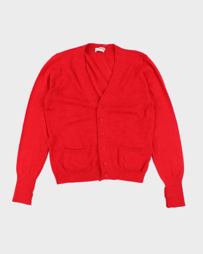 Vintage Red Cashmere Cardigan - M