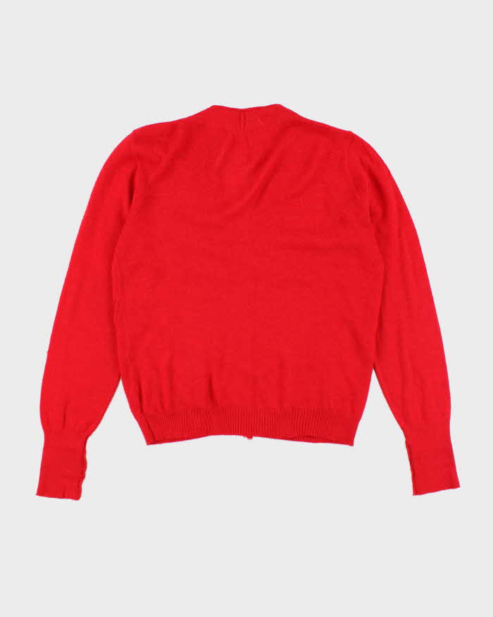Vintage Red Cashmere Cardigan - M
