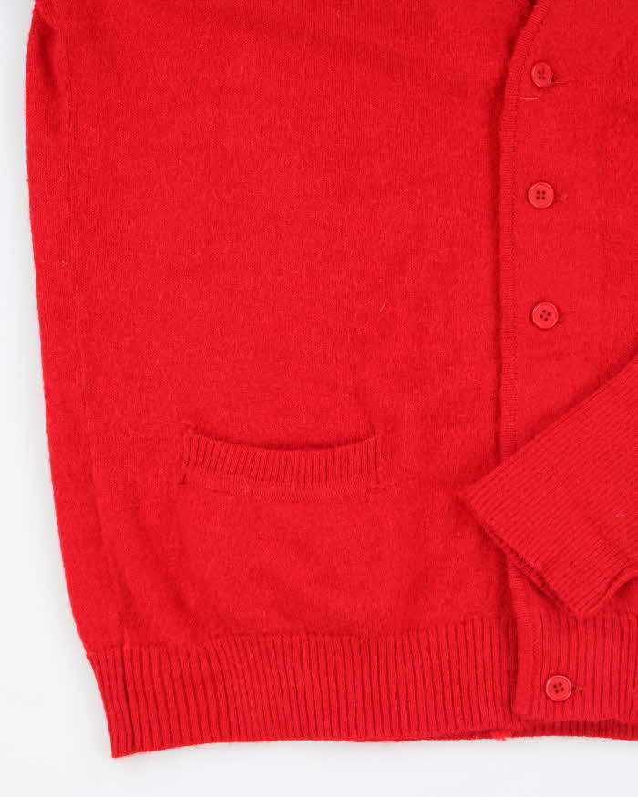 Vintage Red Cashmere Cardigan - M