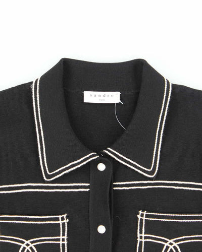 Sandro Button-up Knit Jumper - S