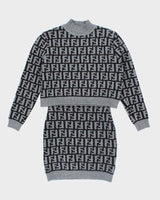 Fendi Monogram Knitted Jumper &amp; Skirt Two Piece - S