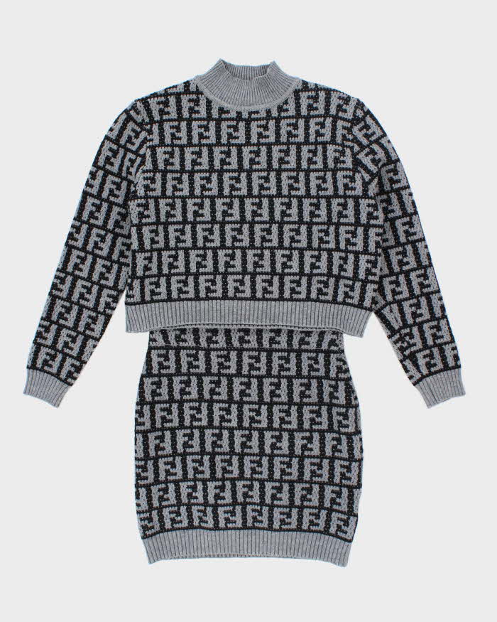 Fendi Monogram Knitted Jumper &amp; Skirt Two Piece - S