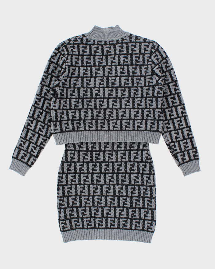 Fendi Monogram Knitted Jumper & Skirt Two Piece - S
