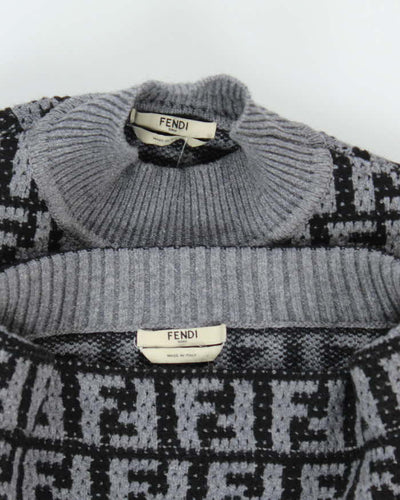 Fendi Monogram Knitted Jumper & Skirt Two Piece - S