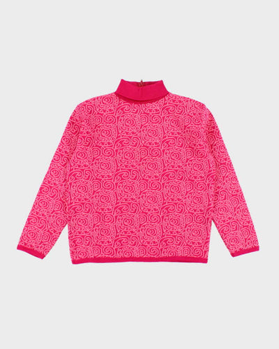 Vintage 80s Lady Anne Pink Wool Jumper - S