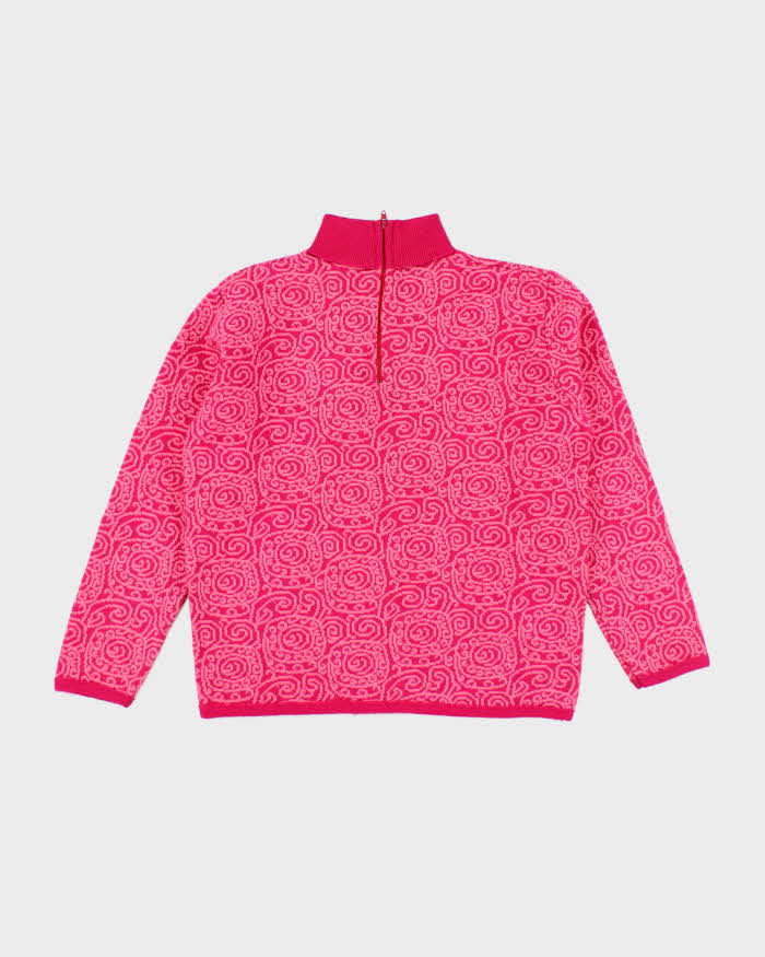 Vintage 80s Lady Anne Pink Wool Jumper - S