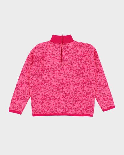 Vintage 80s Lady Anne Pink Wool Jumper - S