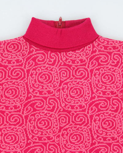 Vintage 80s Lady Anne Pink Wool Jumper - S