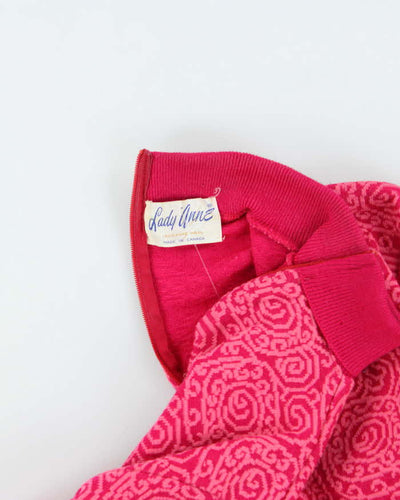Vintage 80s Lady Anne Pink Wool Jumper - S