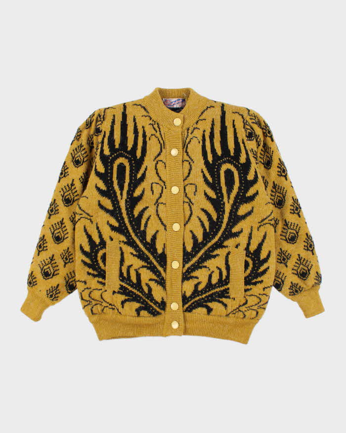 Vintage 80s W.K Angora Blend Lined Cardigan - L