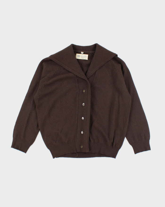Vintage Diana-Mere Brown Wool &amp; Angora Blend Cardigan - M