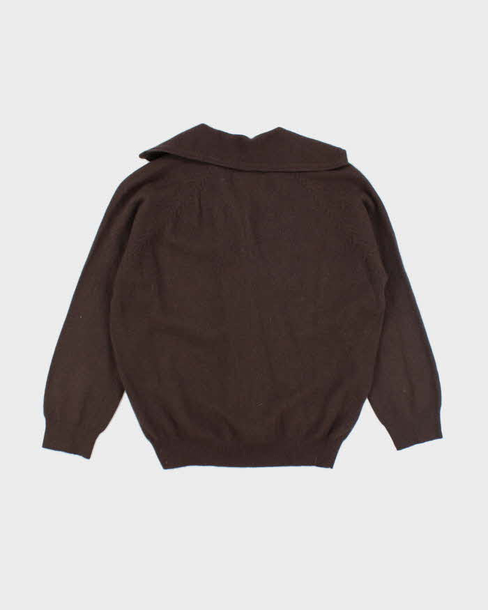 Vintage Diana-Mere Brown Wool &amp; Angora Blend Cardigan - M