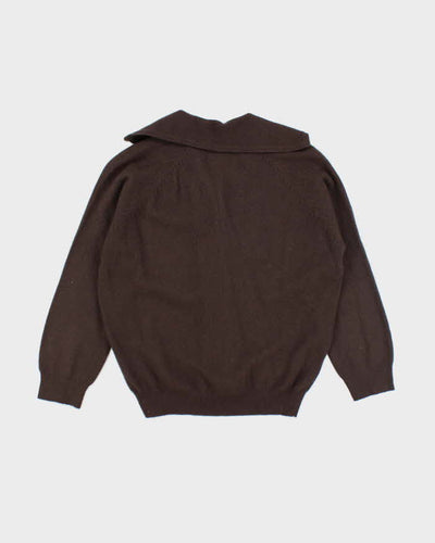 Vintage Diana-Mere Brown Wool & Angora Blend Cardigan - M