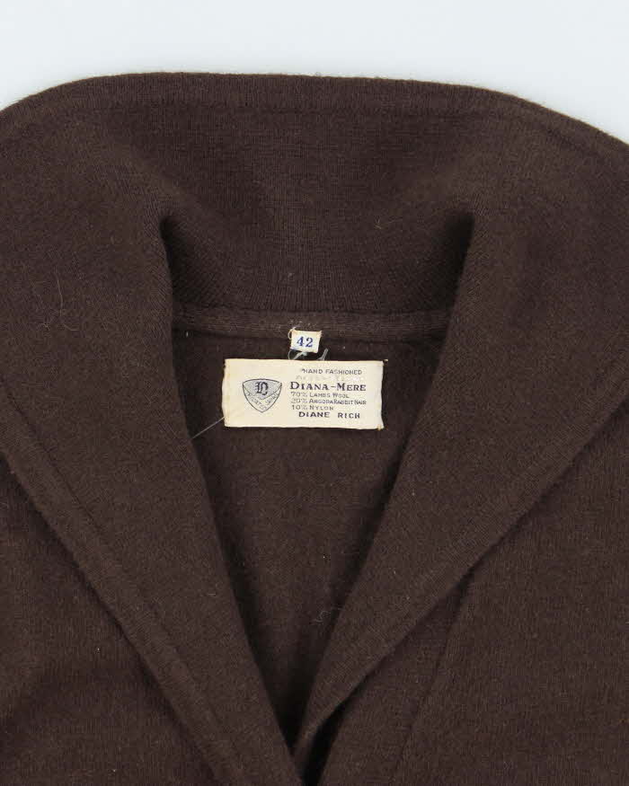 Vintage Diana-Mere Brown Wool &amp; Angora Blend Cardigan - M