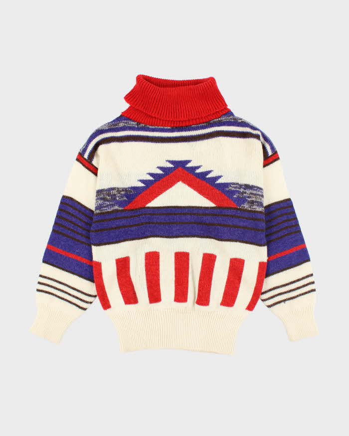 Vintage 80s Joyce Roll Neck Knit Jumper - M
