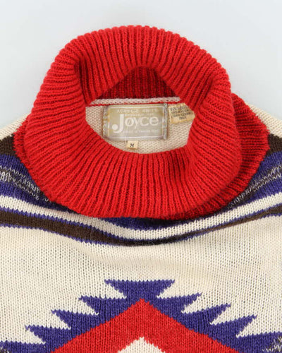 Vintage 80s Joyce Roll Neck Knit Jumper - M