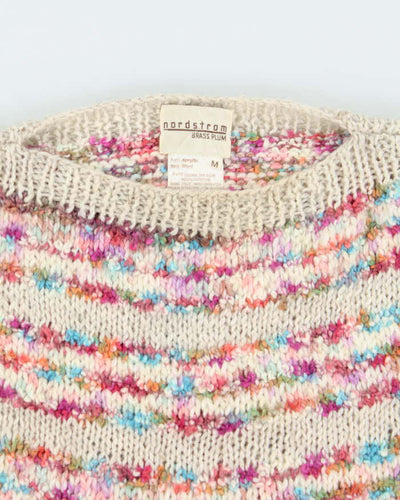 Vintage Wool Blend Slash Neck Knit Jumper - M