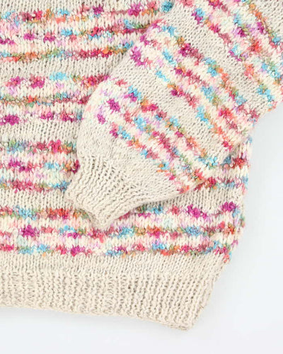 Vintage Wool Blend Slash Neck Knit Jumper - M
