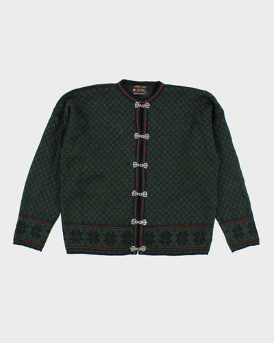 Vintage 80's Norsk Wear Clasp Close Wool Knit Cardigan - L