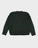 Vintage 80's Norsk Wear Clasp Close Wool Knit Cardigan - L