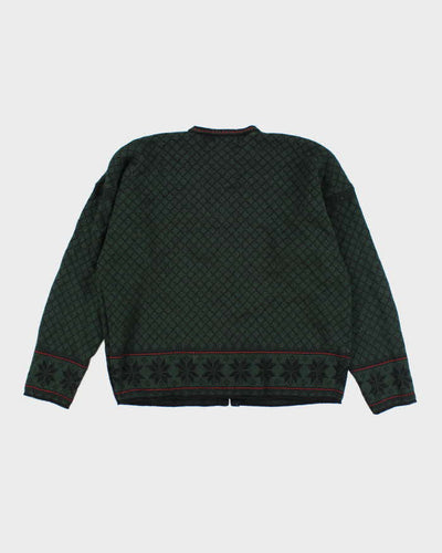 Vintage 80's Norsk Wear Clasp Close Wool Knit Cardigan - L