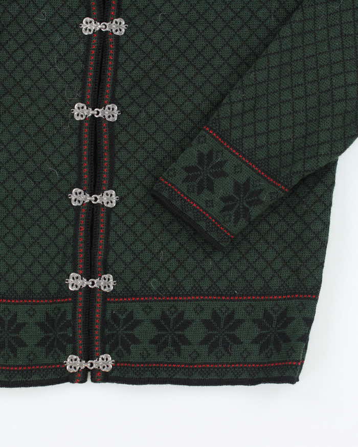 Vintage 80's Norsk Wear Clasp Close Wool Knit Cardigan - L
