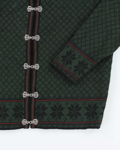 Vintage 80's Norsk Wear Clasp Close Wool Knit Cardigan - L