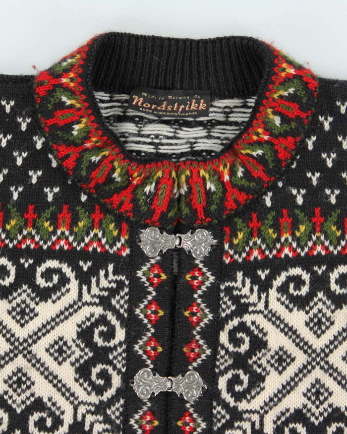 Vintage 80's Nordstrikk Clasp Close Wool Knit Cardigan - L