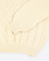 Vintage 80's Heavyweight Pure Wool Cable Chunky Knit Jumper - L