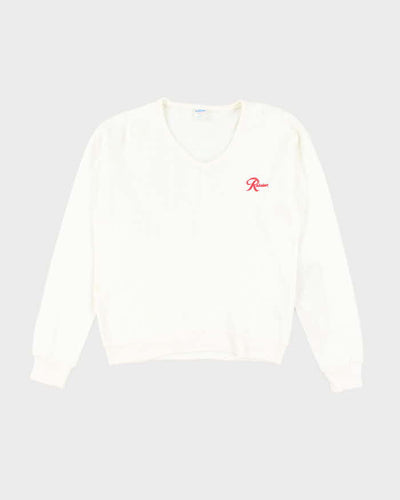 Vintage 70's Women's Champion Lightweight Knitted V-Neck Jumper - M