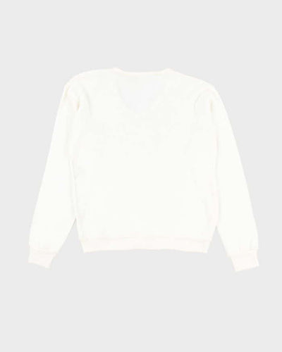Vintage 70's Women's Champion Lightweight Knitted V-Neck Jumper - M