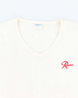 Vintage 70's Women's Champion Lightweight Knitted V-Neck Jumper - M