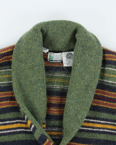 Vintage Great Lakes Wool Striped Cardigan - L