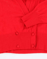 Vintage 90s Wool Blend Red Cardigan - L
