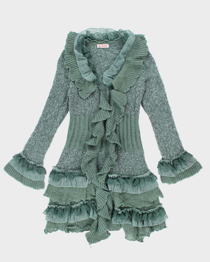 Vintage Y2k 00s Granoriente Ruffle Cardigan - M