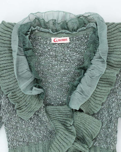 Vintage Y2k 00s Granoriente Ruffle Cardigan - M