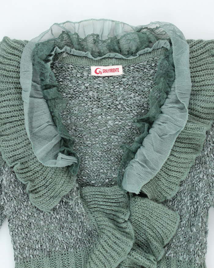 Vintage Y2k 00s Granoriente Ruffle Cardigan - M