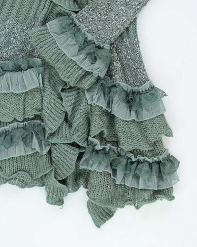 Vintage Y2k 00s Granoriente Ruffle Cardigan - M