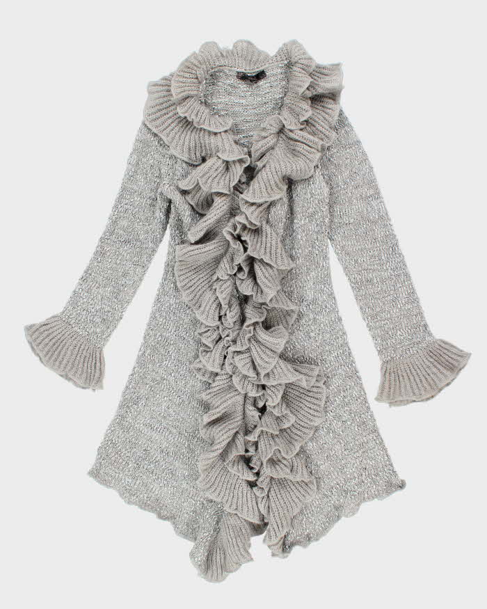 Y2k 00s Sioni Ruffle Cardigan - L