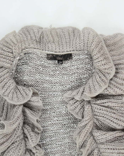 Y2k 00s Sioni Ruffle Cardigan - L