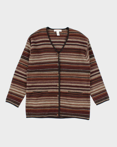 Vintage 90s Jones New York Stripe Wool Cardigan - M