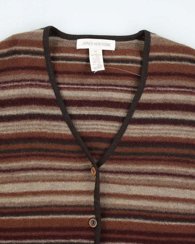 Vintage 90s Jones New York Stripe Wool Cardigan - M
