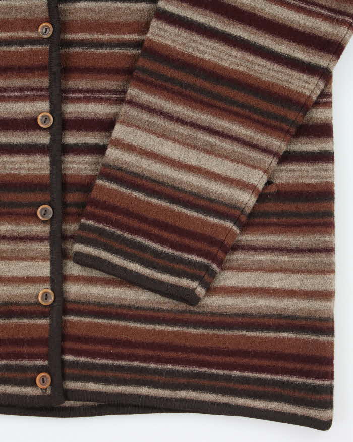 Vintage 90s Jones New York Stripe Wool Cardigan - M