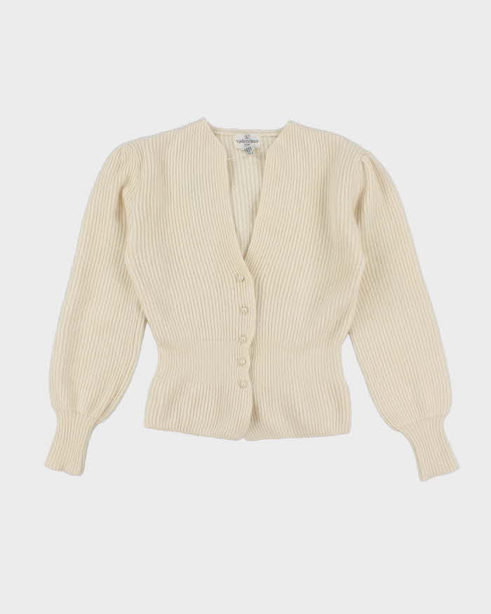 Vintage 80s Valentino Wool &amp; Angora Blend Cardigan - M