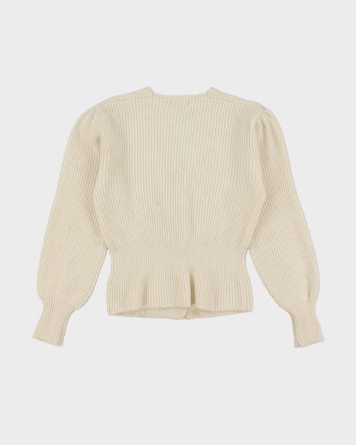 Vintage 80s Valentino Wool &amp; Angora Blend Cardigan - M
